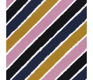 French Terry - Diagonally by lycklig design goldgelb altrosa